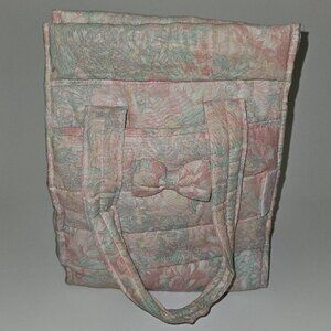 VTG Baby Connection Soft Style Pink Floral Diaper Bag Small 11x9 Green Blue READ